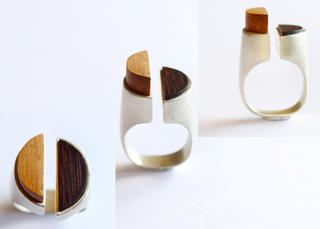 Matai and Rosewood Hemi-Spheres ring